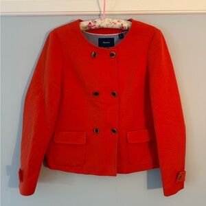 Like New - Faconnable Red Orange Cotton Double-Breasted Blazer (US 4)